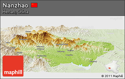 Physical Panoramic Map of Nanzhao, lighten