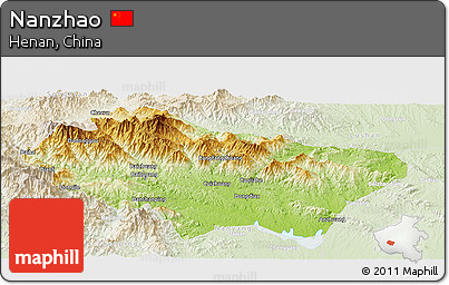 Physical Panoramic Map of Nanzhao, lighten