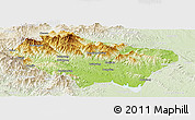 Physical Panoramic Map of Nanzhao, lighten