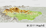Physical Panoramic Map of Nanzhao, lighten, semi-desaturated