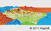 Physical Panoramic Map of Nanzhao, political outside