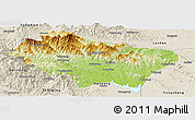 Physical Panoramic Map of Nanzhao, shaded relief outside