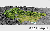 Satellite Panoramic Map of Nanzhao, desaturated