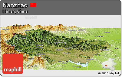 Satellite Panoramic Map of Nanzhao, physical outside