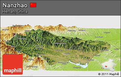 Satellite Panoramic Map of Nanzhao, physical outside