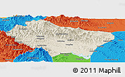 Shaded Relief Panoramic Map of Nanzhao, political outside
