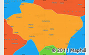Political Simple Map of Nanzhao