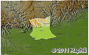 Physical 3D Map of Qinyang, darken