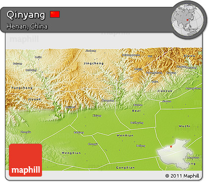 Physical 3D Map of Qinyang