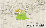 Physical 3D Map of Qinyang, shaded relief outside