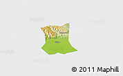 Physical 3D Map of Qinyang, single color outside