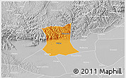 Political 3D Map of Qinyang, lighten, desaturated