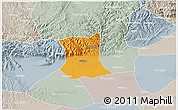 Political 3D Map of Qinyang, lighten, semi-desaturated