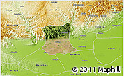 Satellite 3D Map of Qinyang, physical outside