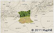 Satellite 3D Map of Qinyang, shaded relief outside