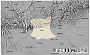Shaded Relief 3D Map of Qinyang, darken, desaturated