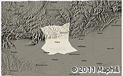 Shaded Relief 3D Map of Qinyang, darken