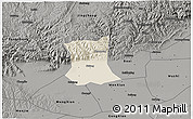 Shaded Relief 3D Map of Qinyang, darken, semi-desaturated