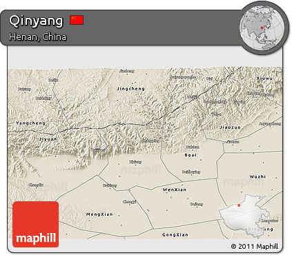 Shaded Relief 3D Map of Qinyang
