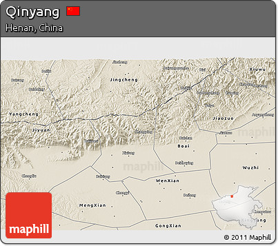 Shaded Relief 3D Map of Qinyang