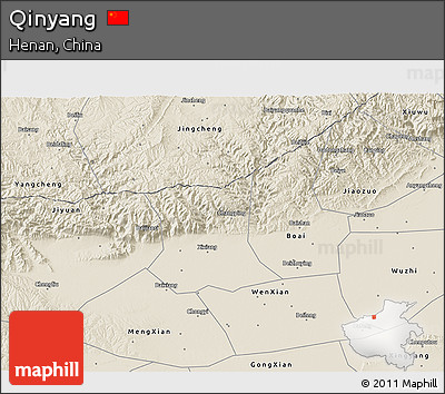Shaded Relief 3D Map of Qinyang