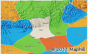 Shaded Relief 3D Map of Qinyang, political outside