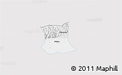 Silver Style 3D Map of Qinyang, single color outside
