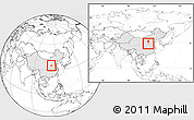 Blank Location Map of Qinyang, highlighted country, within the entire country