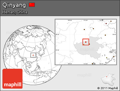 Blank Location Map of Qinyang, highlighted parent region