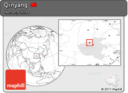 Blank Location Map of Qinyang, highlighted parent region