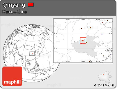 Blank Location Map of Qinyang, highlighted parent region