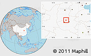 Gray Location Map of Qinyang, highlighted country