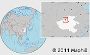 Gray Location Map of Qinyang, highlighted parent region