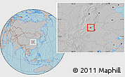 Gray Location Map of Qinyang, hill shading