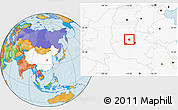 Political Location Map of Qinyang, highlighted country