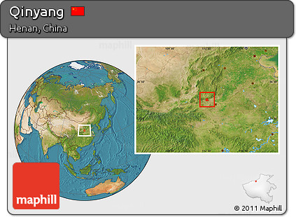 Satellite Location Map of Qinyang