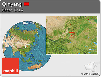 Satellite Location Map of Qinyang