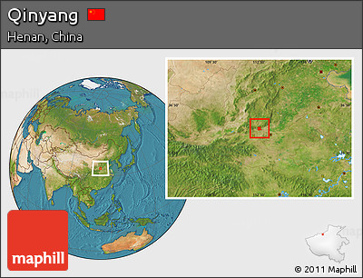 Satellite Location Map of Qinyang