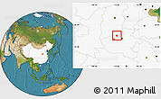 Satellite Location Map of Qinyang, highlighted country