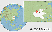 Savanna Style Location Map of Qinyang, highlighted parent region
