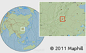 Savanna Style Location Map of Qinyang, hill shading