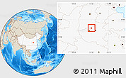 Shaded Relief Location Map of Qinyang, highlighted country