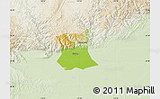 Physical Map of Qinyang, lighten