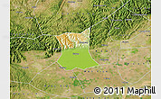 Physical Map of Qinyang, satellite outside