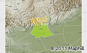 Physical Map of Qinyang, semi-desaturated