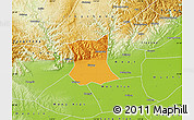 Political Map of Qinyang, physical outside