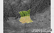 Satellite Map of Qinyang, darken, desaturated