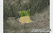 Satellite Map of Qinyang, darken, semi-desaturated