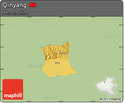 Savanna Style Map of Qinyang, single color outside