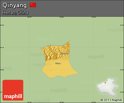 Savanna Style Map of Qinyang, single color outside